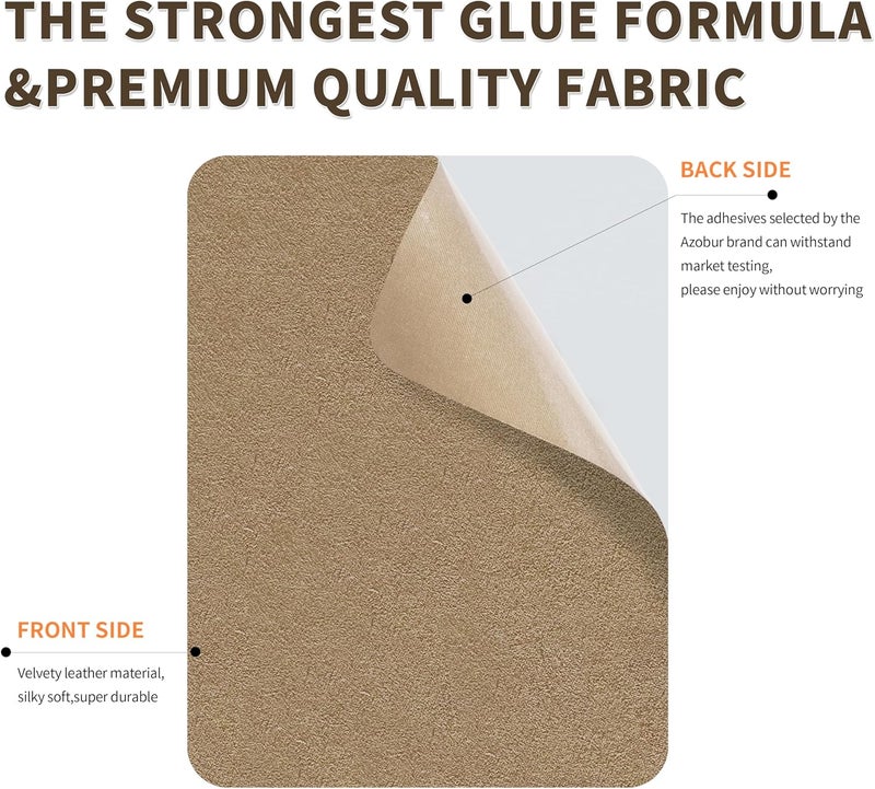 Azobur Repair Patch, 6 Piece Microfiber Patches, Self Adhesive Fabric Sofa Patch Repair Fabric, Luxurious Look, Quick Fix Sofa.(Khaki) - Image 3